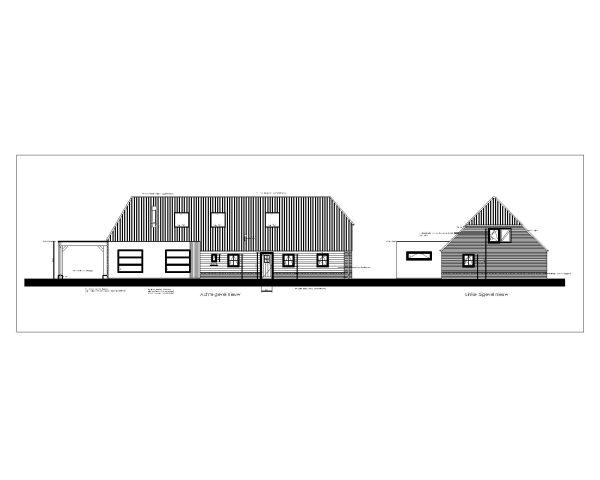 Korean House Design with High Trusses Roof Elevation.2 CAD Block – DWG AutoCAD Editable Drawing (Free Download)