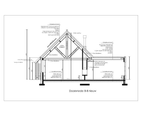 Korean House Design with High Trusses Roof Section.1 CAD Block – DWG AutoCAD Editable Drawing (Free Download)