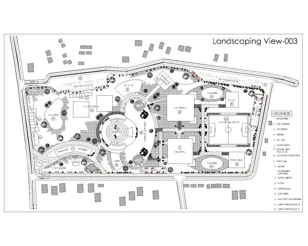Landscaping Arial View-4 CAD Block – DWG AutoCAD Editable Drawing (Free Download)