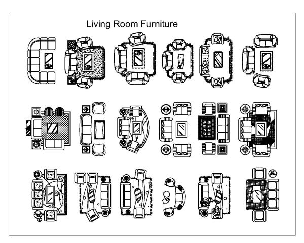 Living Room Furniture CAD Block DWG AutoCAD Editable Drawing (Free Download)