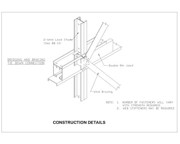 Free AutoCAD 2D Editable Drawings for Load Bearing Wall Construcion for Curtain Bridging -2