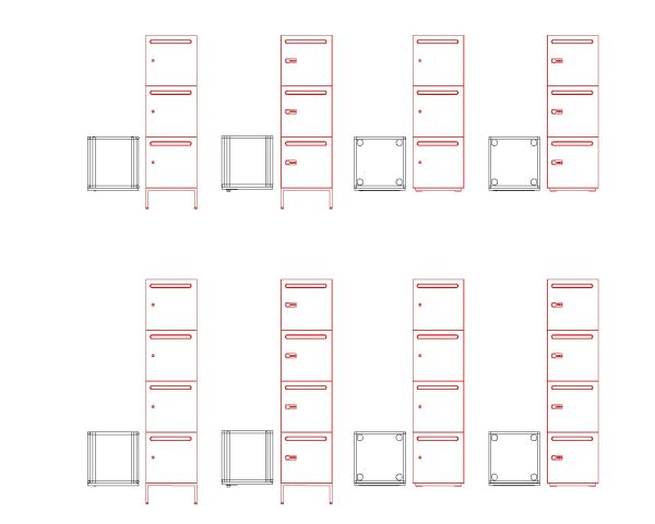 Lockers in SS-Steel & Metal-4 CAD Block DWG AutoCAD Editable Drawing (Free Download)