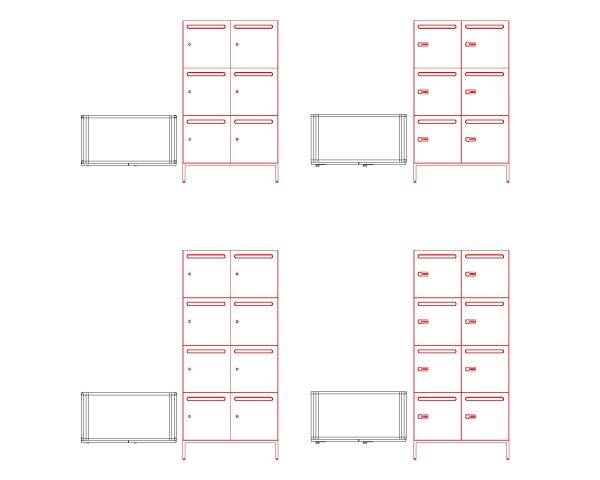 Lockers in SS-Steel & Metal-5 CAD Block DWG AutoCAD Editable Drawing (Free Download)