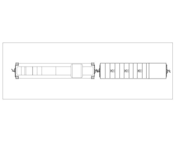 locomotive & Wagon-2 top view CAD Block DWG AutoCAD Editable Drawing (Free Download)