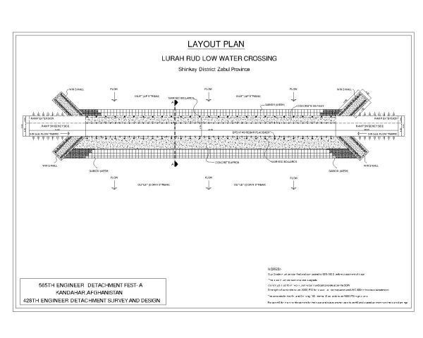 Low Water Crossing Layout Plan CAD Block Dwg AutoCAD Editable Drawing (Free Download)