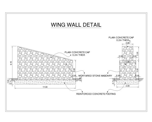 Low Water Crossing Wing Wall Detail CAD Block Dwg AutoCAD Editable Drawing (Free Download)