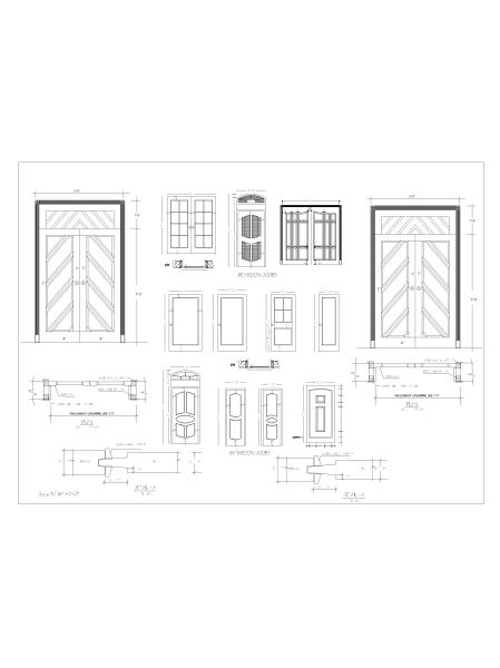 Main Entry Door Elevation & Details-7 CAD Block DWG AutoCAD Editable Drawing (Free Download)