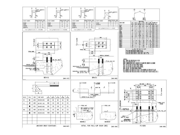 Free AutoCAD 2D Editable Drawings for Mantinance Garage Anchor Bolt Details-1