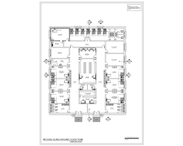 Medical Clinic Ground Floor Plan furniture Layout CAD Block DWG AutoCAD Editable Drawing (Free Download)