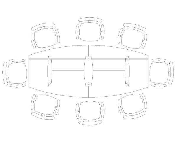 Meeting Table top view Design Drawing-1 CAD Block DWG AutoCAD Editable Drawing (Free Download)