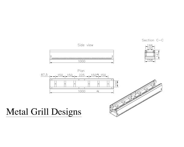 Free AutoCAD 2D Editable Drawings for Metal Grill Design Option - A 3