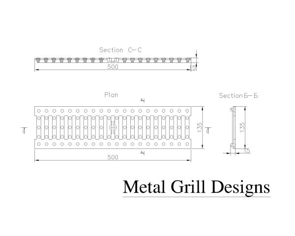 Free AutoCAD 2D Editable Drawings for Metal Grill Design Option - A 4