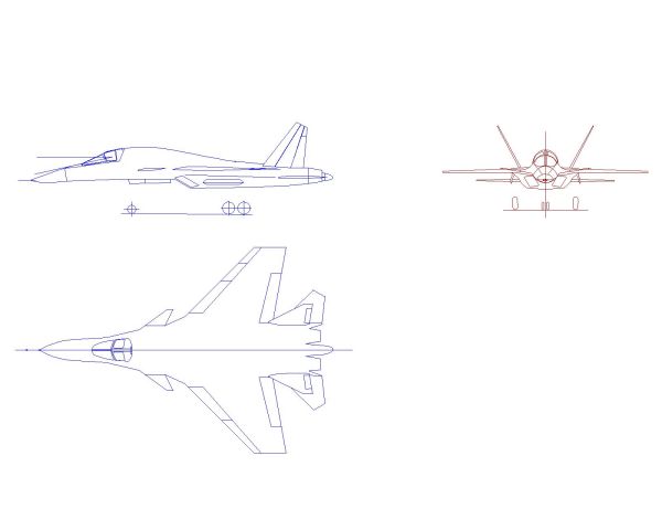 Military Aircraft Drawings-3 CAD Block DWG AutoCAD Editable Drawing (Free Download)