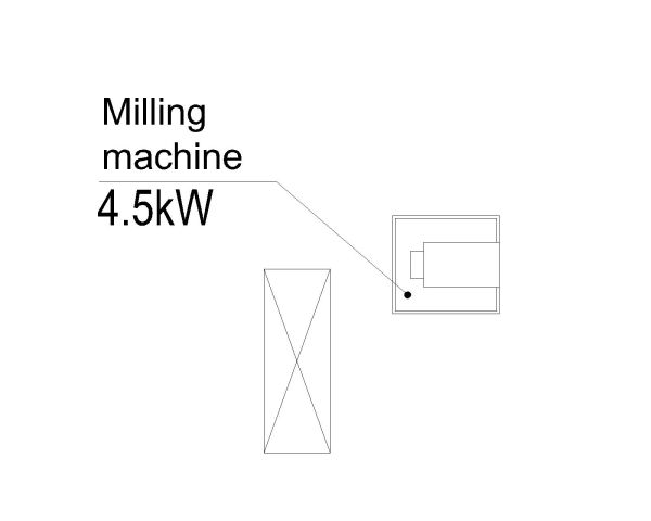 Milling machine 4.5kW CAD Block DWG AutoCAD Editable Drawing (Free Download)