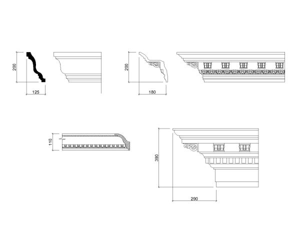 Mould design-6 for builing exterior CAD Block DWG AutoCAD Editable Drawing (Free Download)