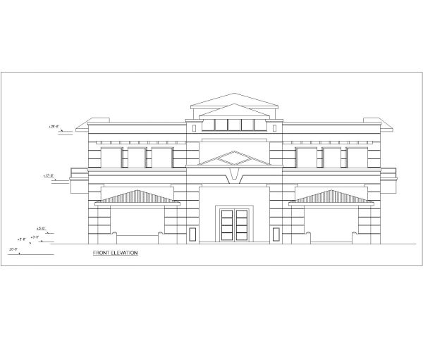 Multi-Story Residential Building & Villas 2D Elevation-1 Architectural drawings. CAD block in DWG format free download.