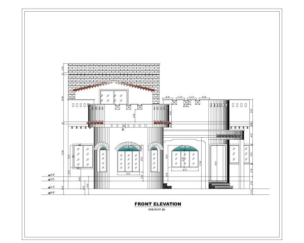 Multi-Story Residential Building & Villas 2D Elevation-40 Architectural drawings. CAD block in DWG format free download.