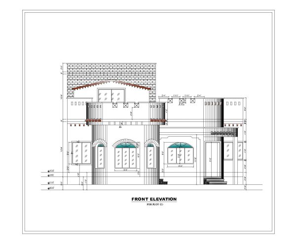Multi-Story Residential Building & Villas 2D Elevation-41 Architectural drawings. CAD block in DWG format free download.