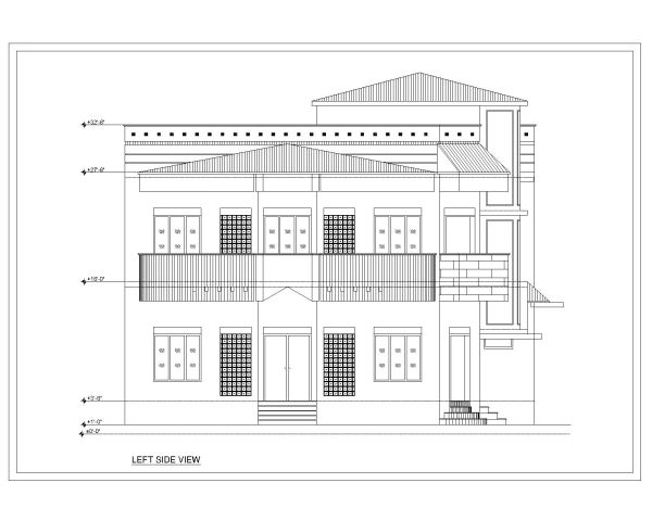 Multi-Story Residential Building & Villas 2D Elevation-56 Architectural drawings. CAD block in DWG format free download.