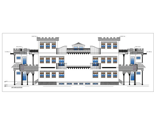 Multi-Story Residential Building & Villas 2D Elevation-59 Architectural drawings. CAD block in DWG format free download.