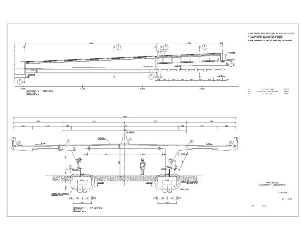 Free AutoCAD Editable Drawing of Multy Span Bridges Design Abutment 1 Geometry 4