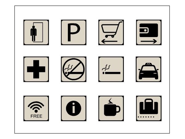 Navigation icons (Signs & Symbols) for Airports-1. CAD block in DWG format free download.