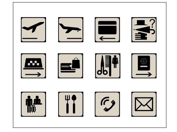 Navigation icons (Signs & Symbols) for Airports-2. CAD block in DWG format free download.
