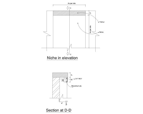 Niche Pelmet Architectural Detail-Model. CAD block in DWG format free download.