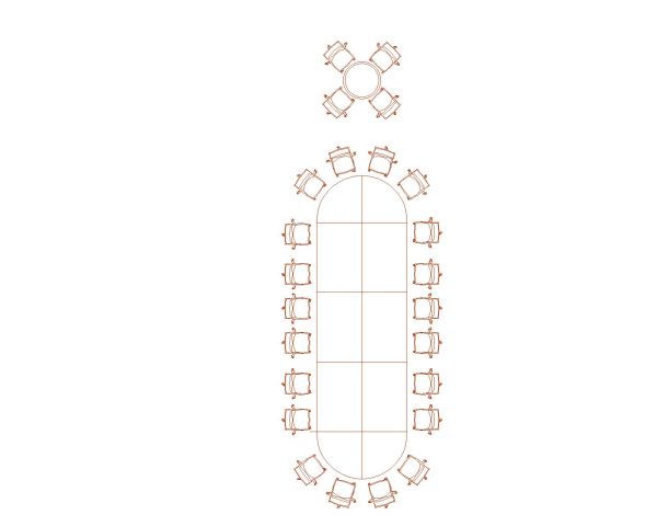 Free AutoCAD 2D Detailed Drawing for Meeting Room Chairs