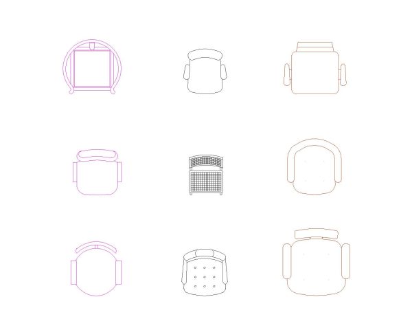 Free AutoCAD 2D Detailed Drawing for Meeting Room Chairs with Tables-18