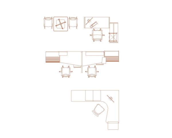 Free AutoCAD 2D Detailed Drawing for Meeting Room Chairs with Tables-9