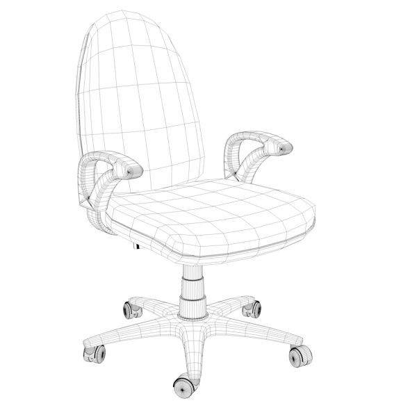 Free AutoCAD Editable Drawings for Office chair 3D Model - 1 