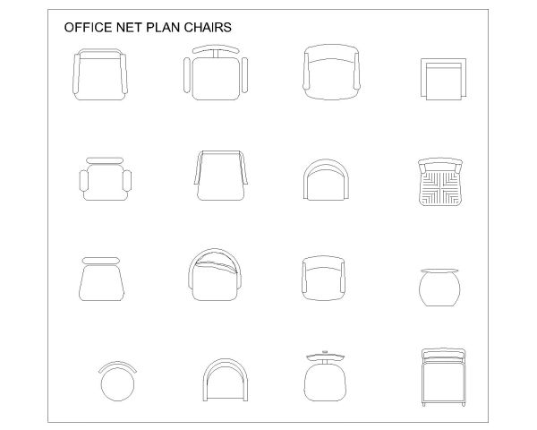 Free AutoCAD 2D Office Chairs Designs-6