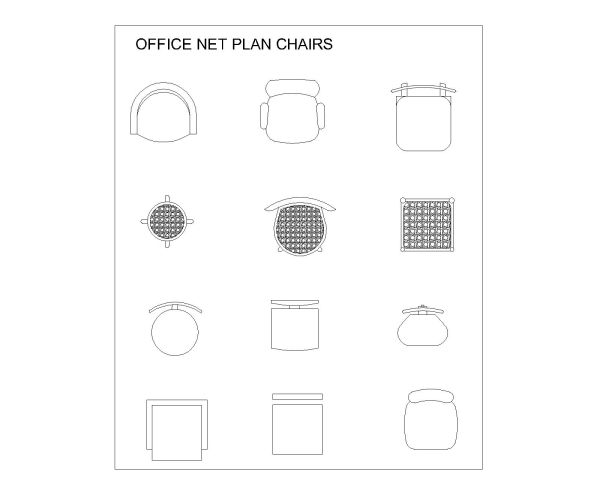 Free AutoCAD 2D Office Chairs Designs-9