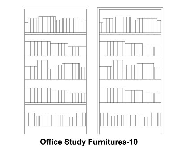 Free AutoCAD 2D Editable Drawings for Office Study Furnitures- 10