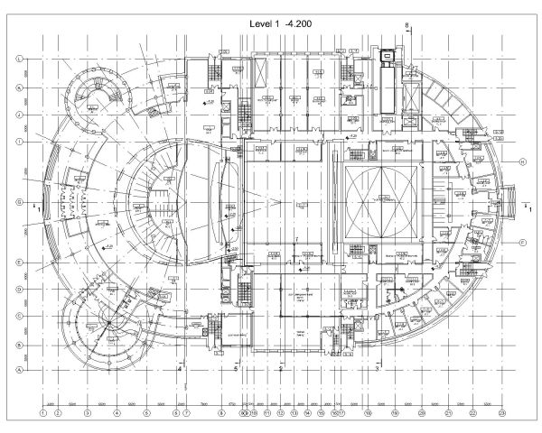 OPERA HOUSE GROUND FLOOR PLAN-1. Architectural Drawing. CAD block in DWG format free download.