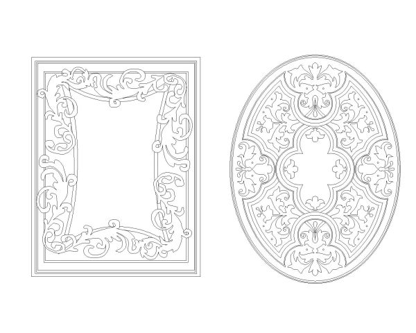 Free AutoCAD 2D Editable Drawings for Ornament variety design project presents front view- 1