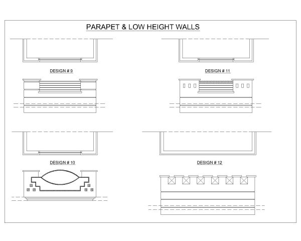 Parapet & Low Height walls option-5 CAD Block DWG AutoCAD Editable Drawing (Free Download)