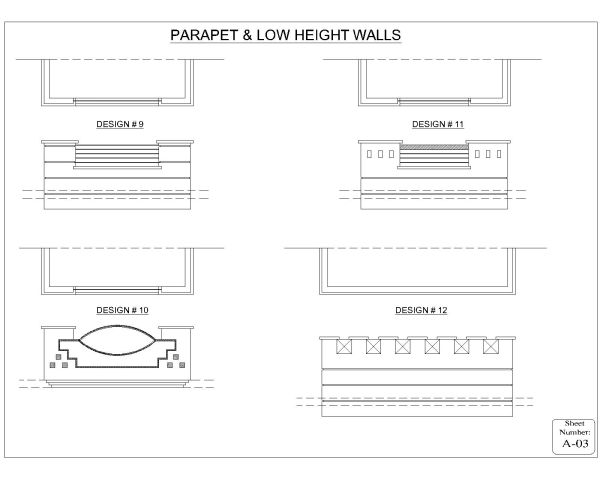 Parapet & Low Height walls option-3 CAD Block DWG AutoCAD Editable Drawing (Free Download)