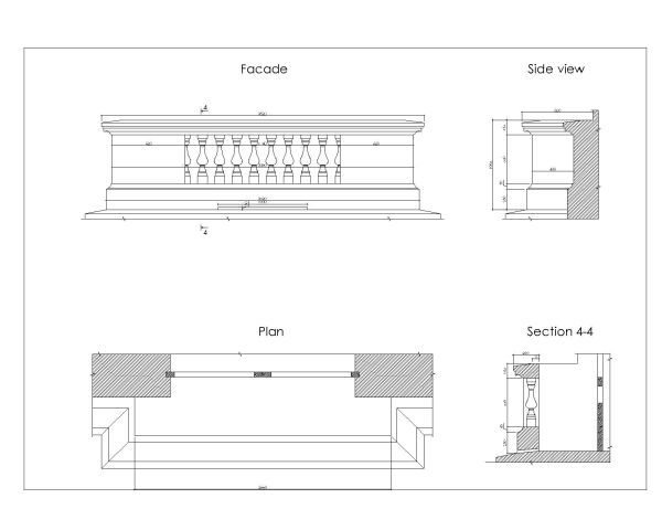 Parapet & Low Height walls option-101 CAD Block DWG AutoCAD Editable Drawing (Free Download)