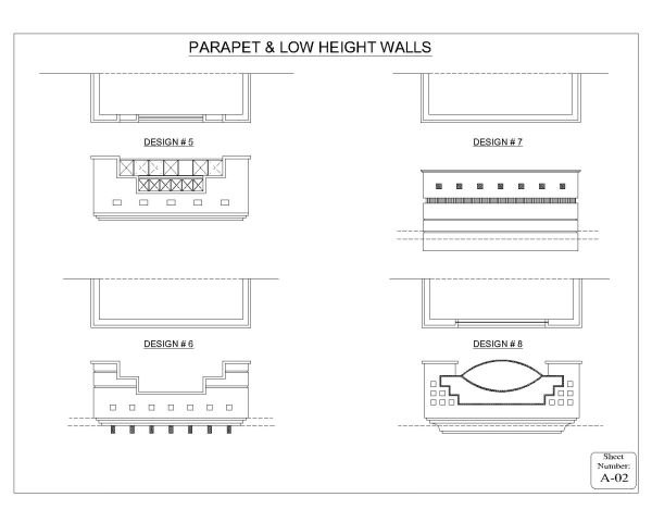 Parapet & Low Height walls option-22 CAD Block DWG AutoCAD Editable Drawing (Free Download)