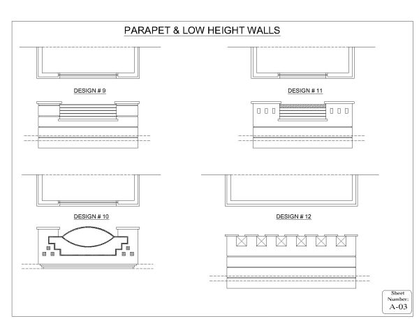 Parapet & Low Height walls option-33 CAD Block DWG AutoCAD Editable Drawing (Free Download)
