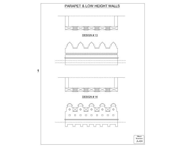 Parapet & Low Height walls option-44 CAD Block DWG AutoCAD Editable Drawing (Free Download)
