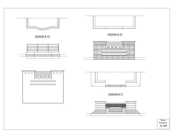Parapet & Low Height wall Architectural design -5. CAD block in DWG format free download.