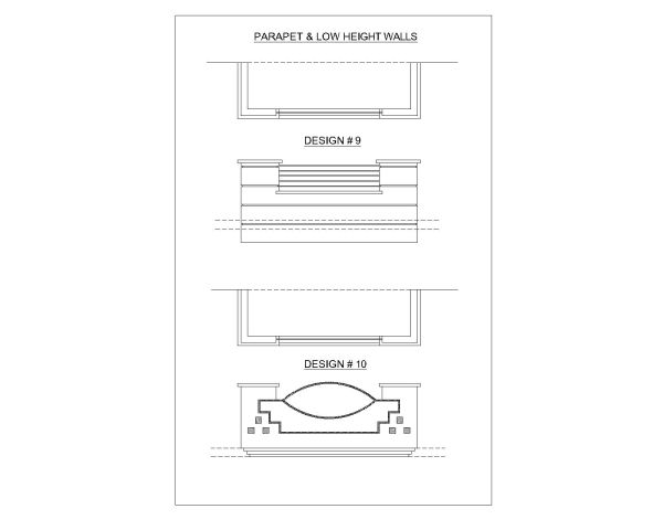 Parapet wall for Balcony (Architectural design) 7. CAD block in DWG format free download.
