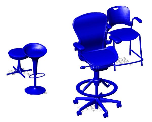 Free AutoCAD 3D Editable Model of Pedestal-Stool-3D View - 1