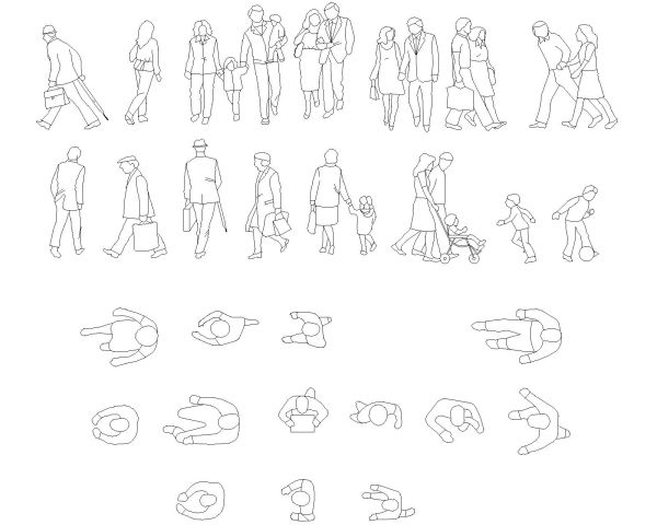 People Symbols drawing-1. CAD block in DWG format free download.