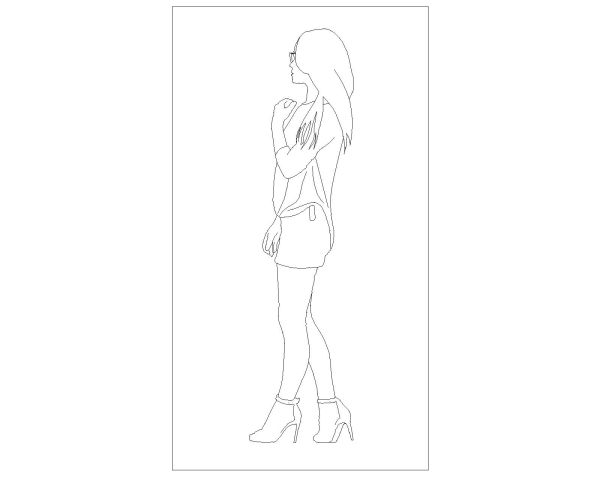 People Symbols Girls-10 CAD Block DWG AutoCAD Editable Drawing (Free Download)