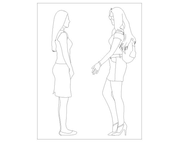 People Symbols Girls-11 CAD Block DWG AutoCAD Editable Drawing (Free Download)