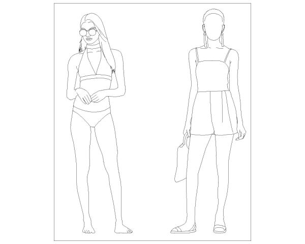 People Symbols Girls-14 CAD Block DWG AutoCAD Editable Drawing (Free Download)